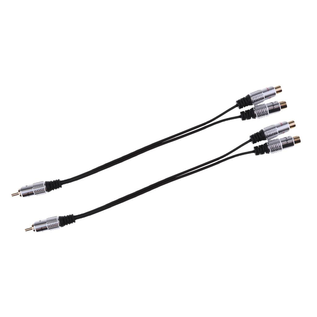 2x Premium RCA Male to 2-RCA Female Adapter Stereo Y Splitter Audio Cable