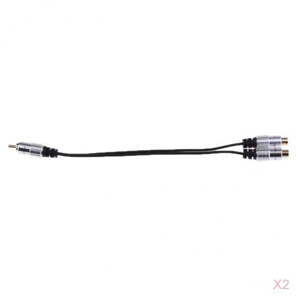 2x Premium RCA Male to 2-RCA Female Adapter Stereo Y Splitter Audio Cable