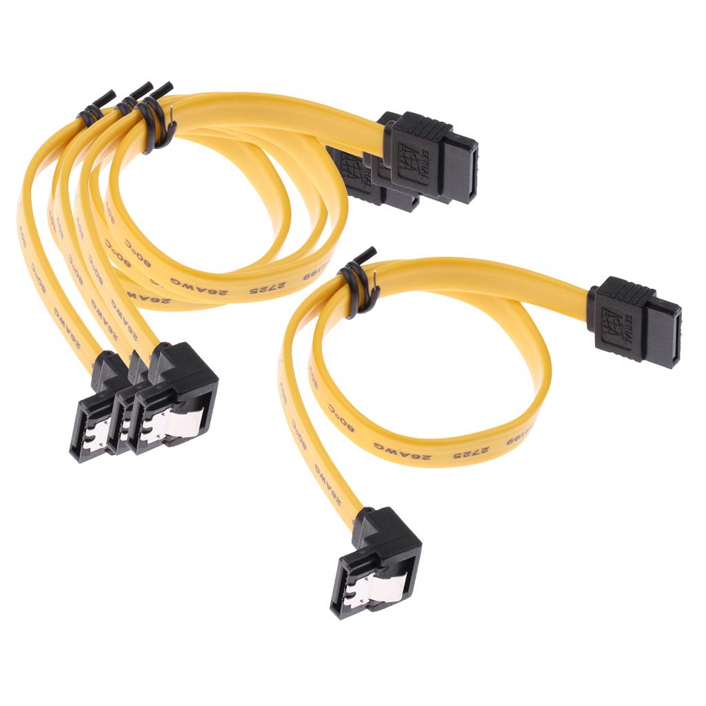 4x SATA III Data Drive Cable 6.0Gbps With Locking Latch 11.8''/30cm 90Degree