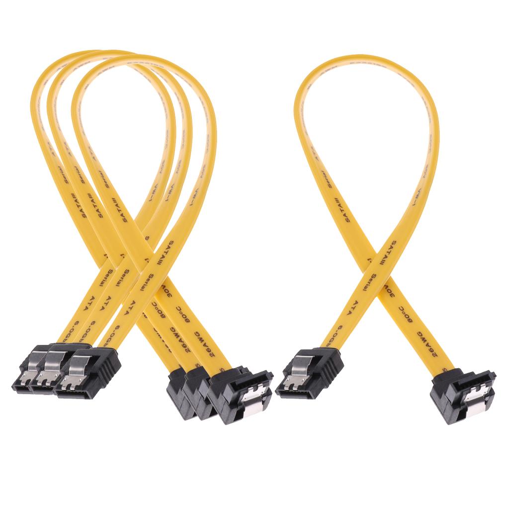 4x SATA III Data Drive Cable 6.0Gbps With Locking Latch 11.8''/30cm 90Degree