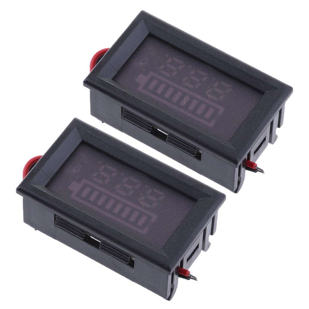 2x LCD Voltage Indicator Digital Voltmeter Lead Acid Battery Capacity 60V