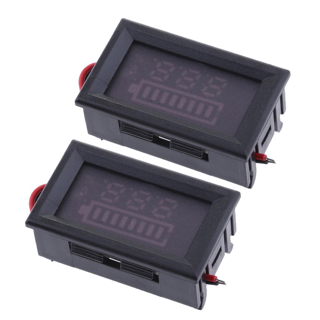 2x LCD Voltage Indicator Digital Voltmeter Lead Acid Battery Capacity 60V