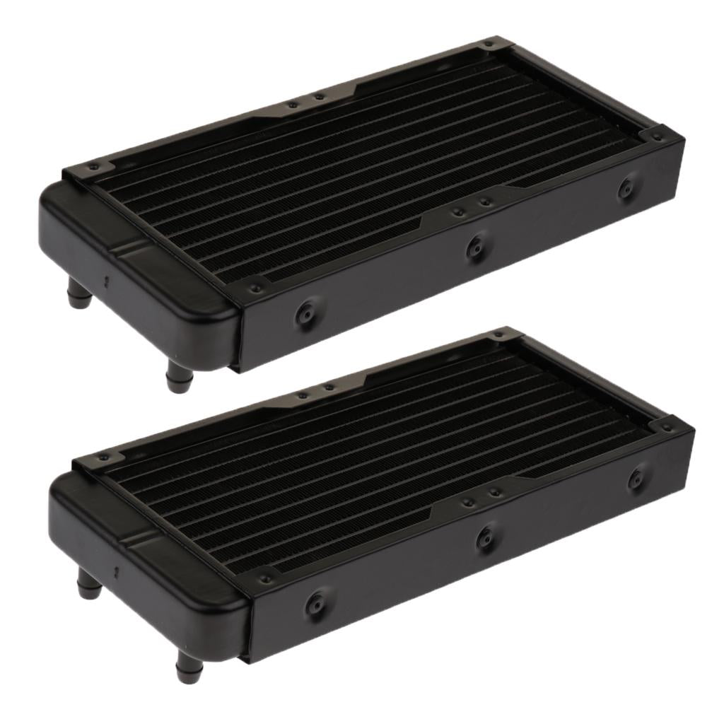 2xAluminum Radiator Water Heat Exchanger 10Pipe for CPU 240mm Straight mouth