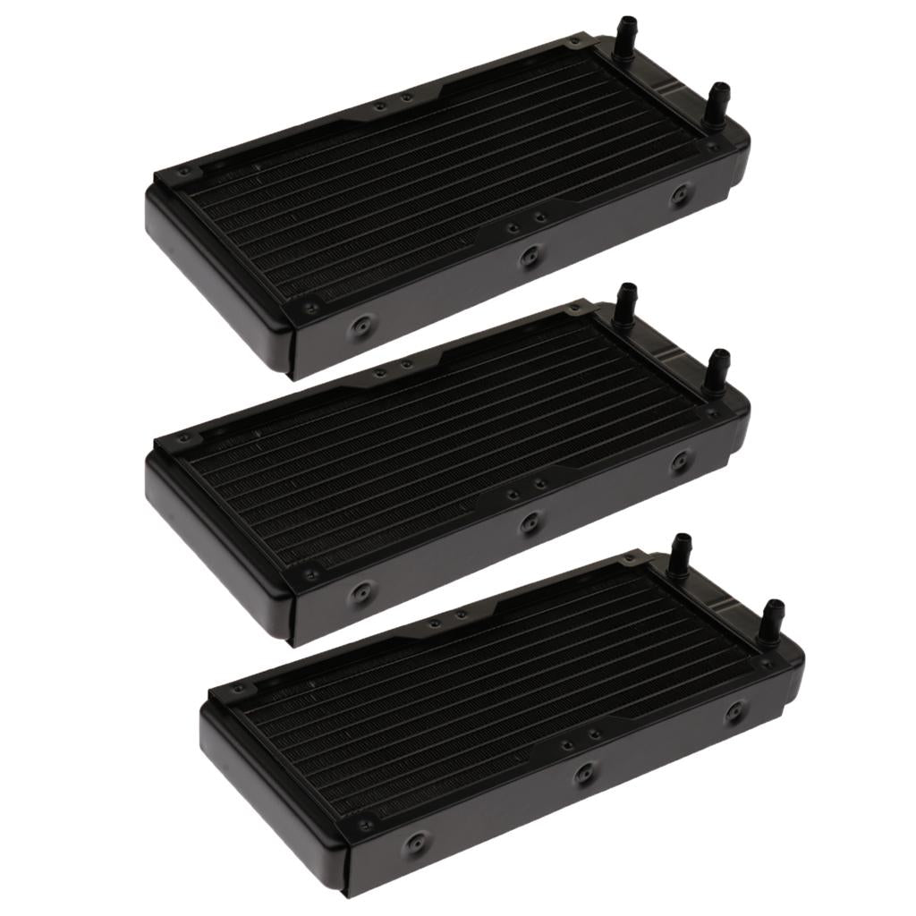 3xAluminum Radiator Water Heat Exchanger 10Pipe for CPU 240mm Straight mouth