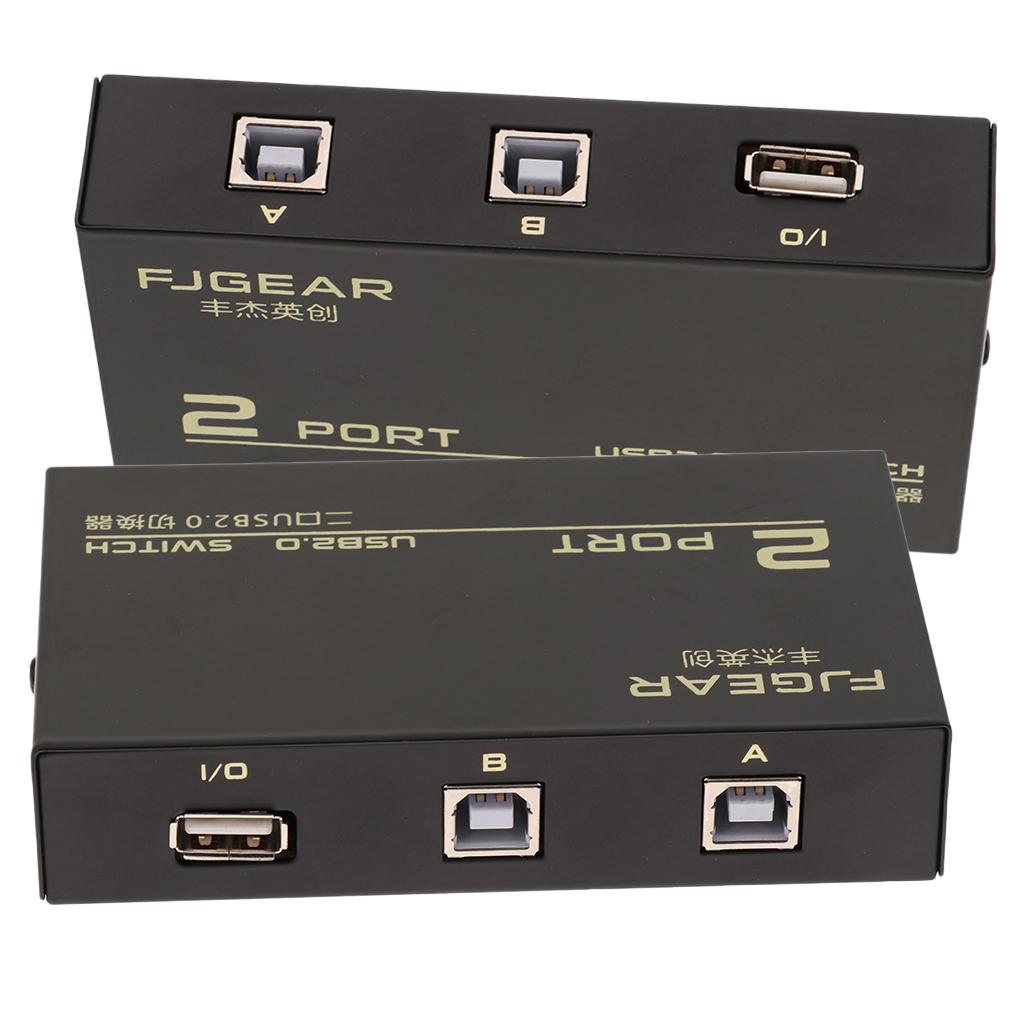 2Pack 2Port USB Manual Sharing Switch AB HUB Selector Switcher for Printer