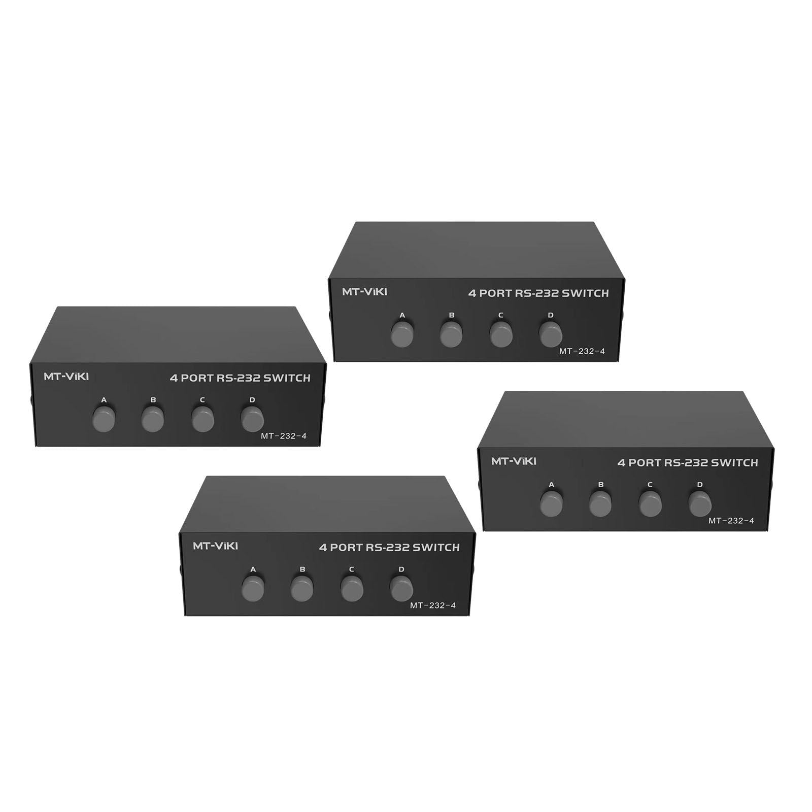 4xPrinter DB9 Pin Serial RS232 Switch Box Manual 4Port Data Sharing Switcher