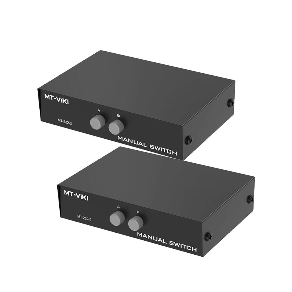 2xPrinter DB9 Pin Serial RS232 Switch Box Manual 2Port Data Sharing Switcher
