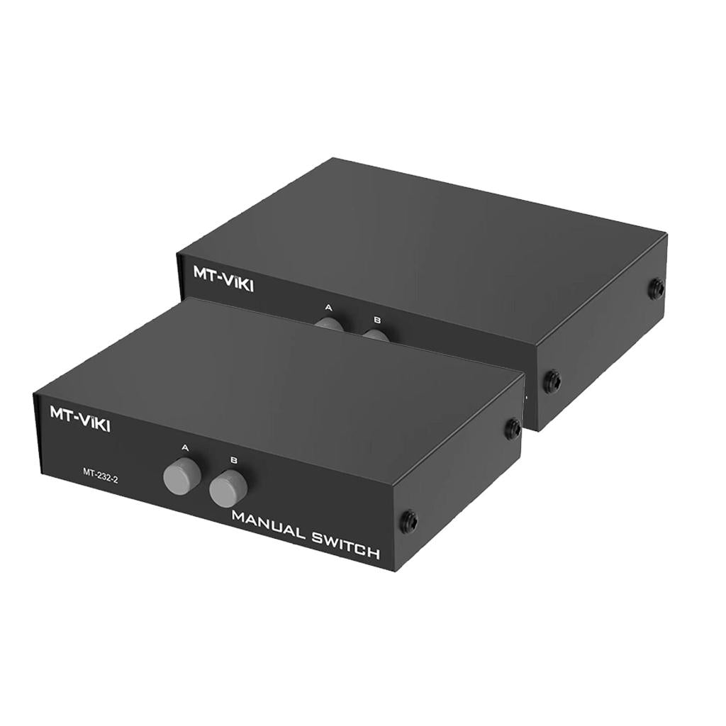 2xPrinter DB9 Pin Serial RS232 Switch Box Manual 2Port Data Sharing Switcher