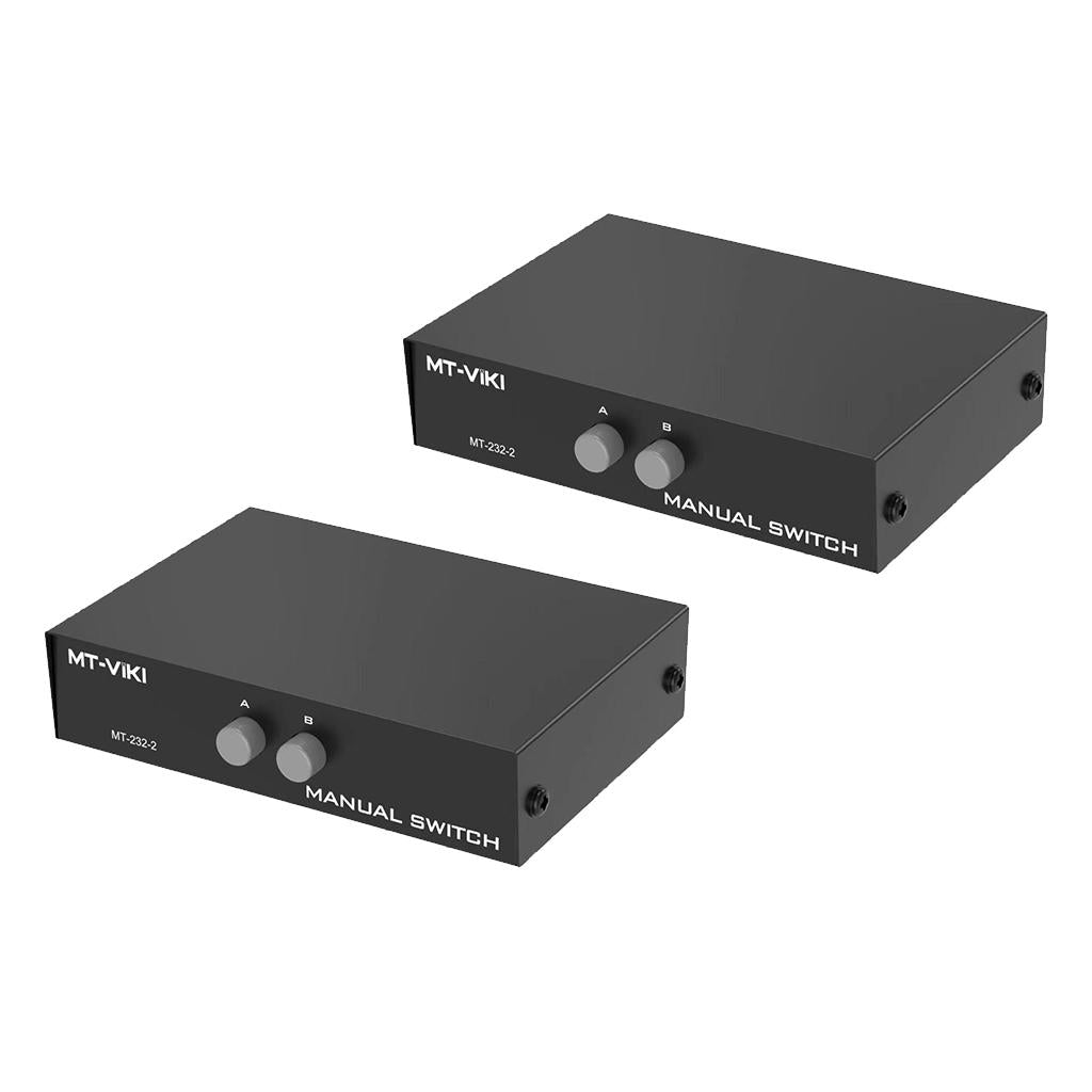 2xPrinter DB9 Pin Serial RS232 Switch Box Manual 2Port Data Sharing Switcher