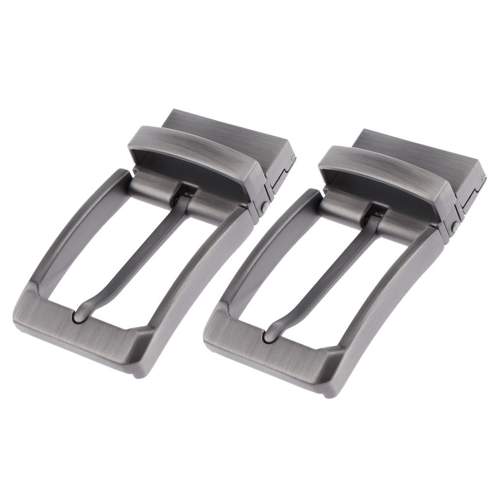 2pcs Mens Antique Belt Buckle Single Prong Rectangular Pin Buckle Reversible