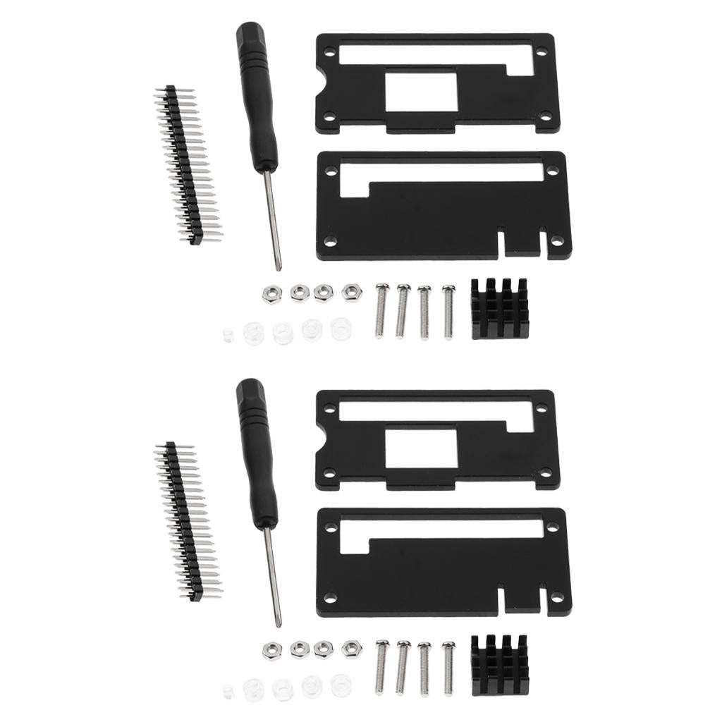 2x Acrylic Starter Kit &Heatsink& GPIO 40Pin Connector for Raspberry Pi Zero