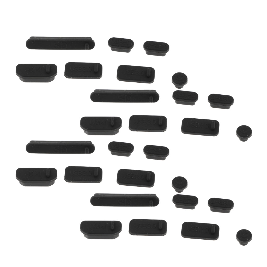 4Pack USB Audio Port Dustproof Plug Cover Stopper for PC black
