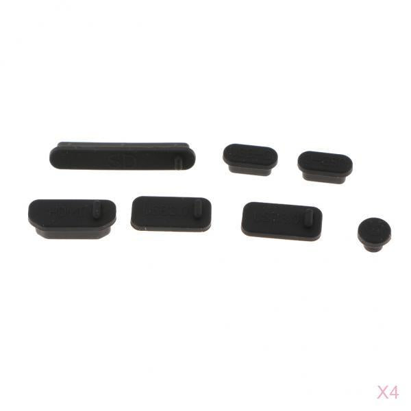 4Pack USB Audio Port Dustproof Plug Cover Stopper for PC black