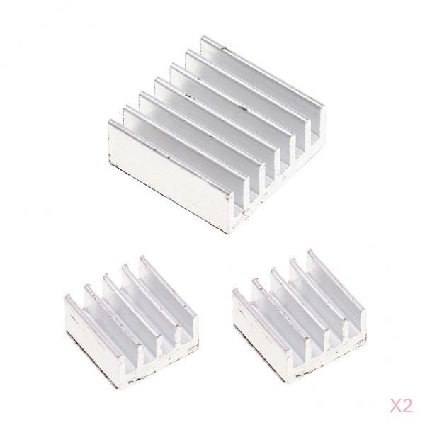 6Pcs Aluminum Heatsink Cooler Fins Adhesive Kit for Cooling Raspberry Pi
