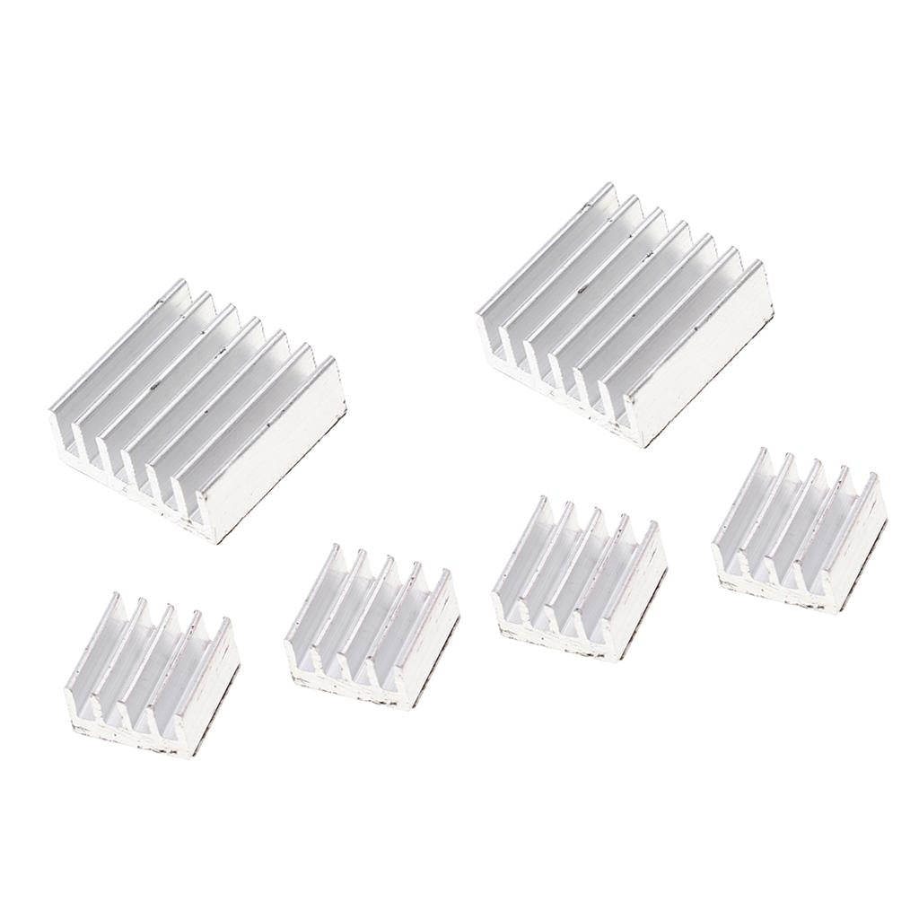 6Pcs Aluminum Heatsink Cooler Fins Adhesive Kit for Cooling Raspberry Pi