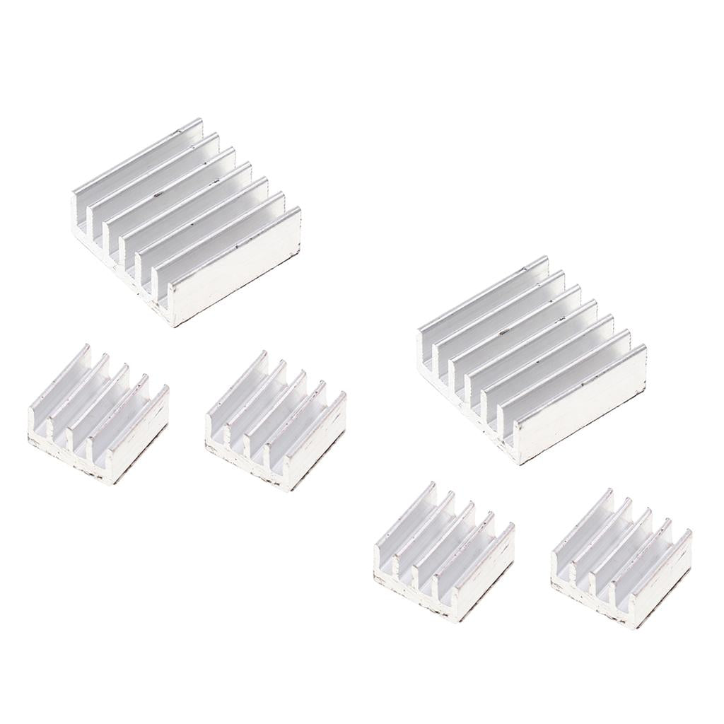 6Pcs Aluminum Heatsink Cooler Fins Adhesive Kit for Cooling Raspberry Pi