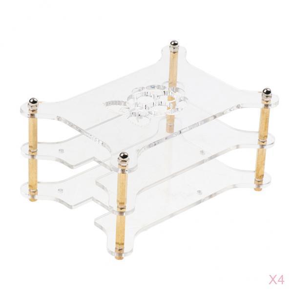 4Pack Acrylic Case Stack Enclosure Stackable Dog Bone Shape for Raspberry pi
