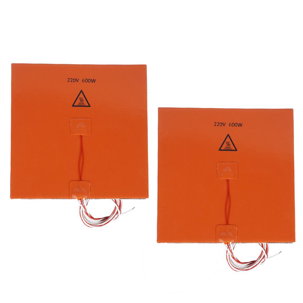 2Pcs 200x200mm 220V Silicone Heater Pad 3D Printer Heat Bed Heating Mat