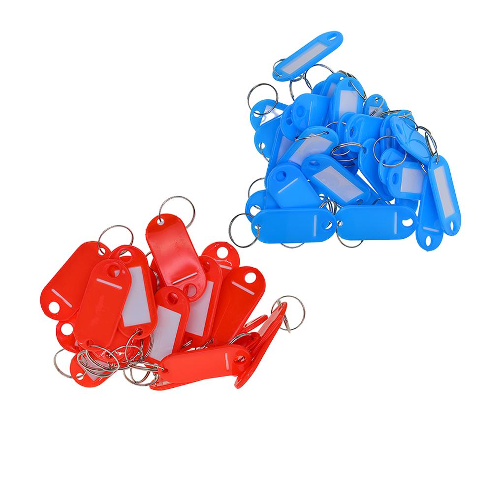 100x Removable Waterproof Key Tags ID Name Card Tags Mark Labels Red + Blue