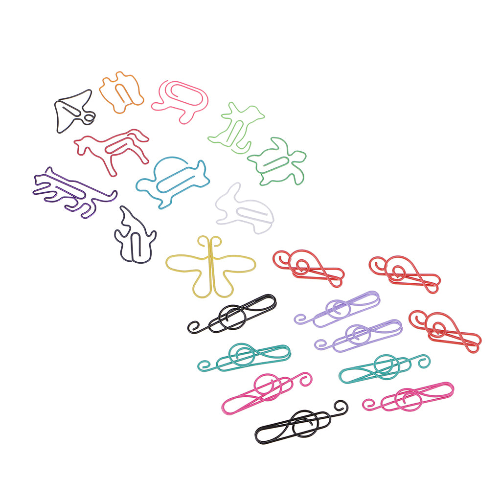 80 Pieces Mixed Music Symbols Paper Clips Metal Bookmarks Office Stationery
