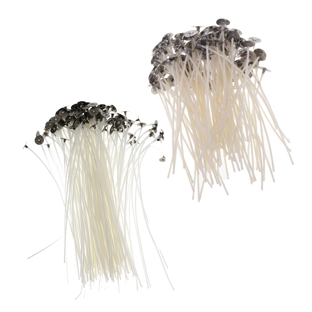 150pcs 15cm/12cm Cotton Pre Waxed Wicks for Candle Making With Sustainers