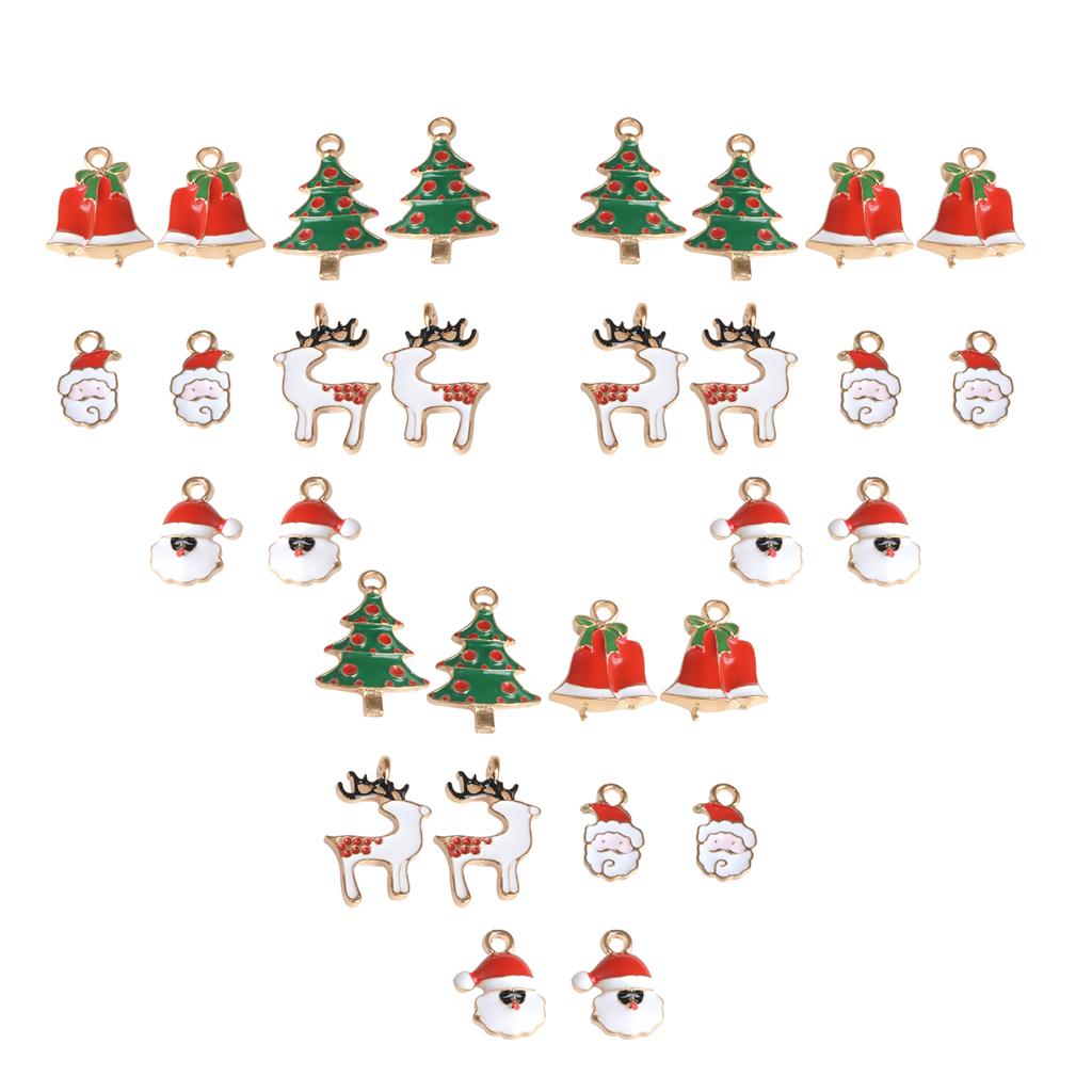 30x Alloy Mixed Xmas Charms DIY Pendants Ornament Home Party Decor Kids Gift