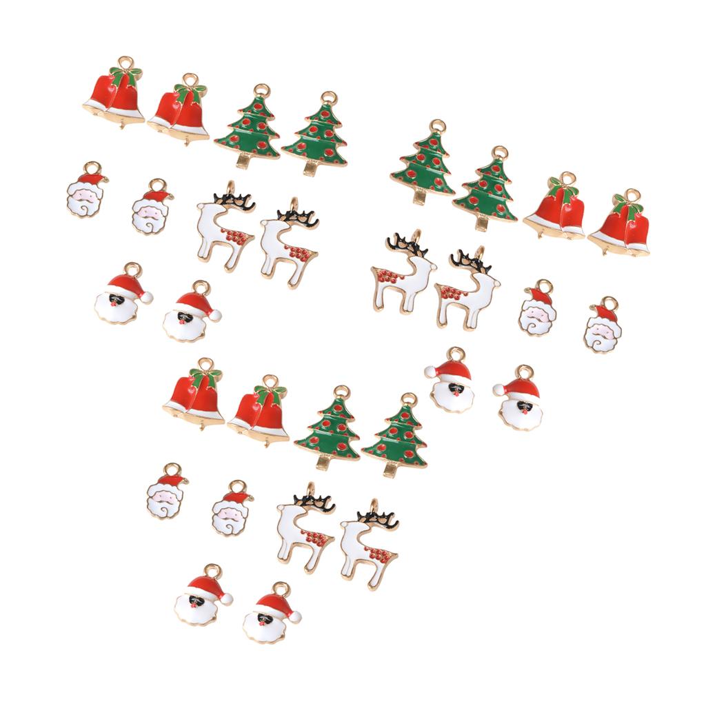 30x Alloy Mixed Xmas Charms DIY Pendants Ornament Home Party Decor Kids Gift