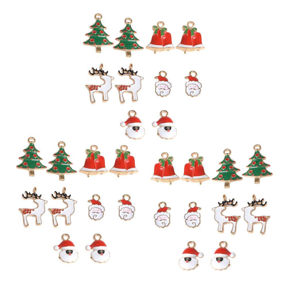 30x Alloy Mixed Xmas Charms DIY Pendants Ornament Home Party Decor Kids Gift