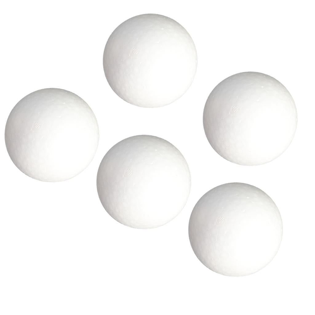 5pcs 120mm DIY White Modelling Craft Polystyrene Foam Ball Sphere XMAS Decor
