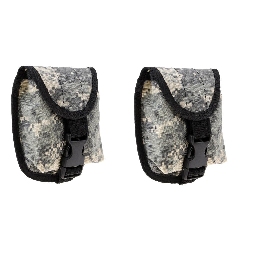 2pc Scuba Diving Weight Pocket Quick Release Buckle Strap Pouch Digital Camo