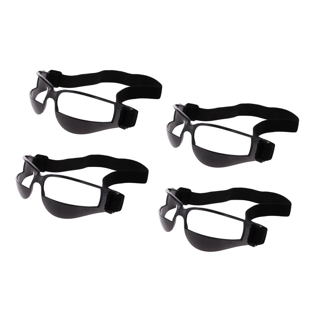 4 Pieces Anti Down Basketball Dribble Dribbling Glassses Training Aid Black