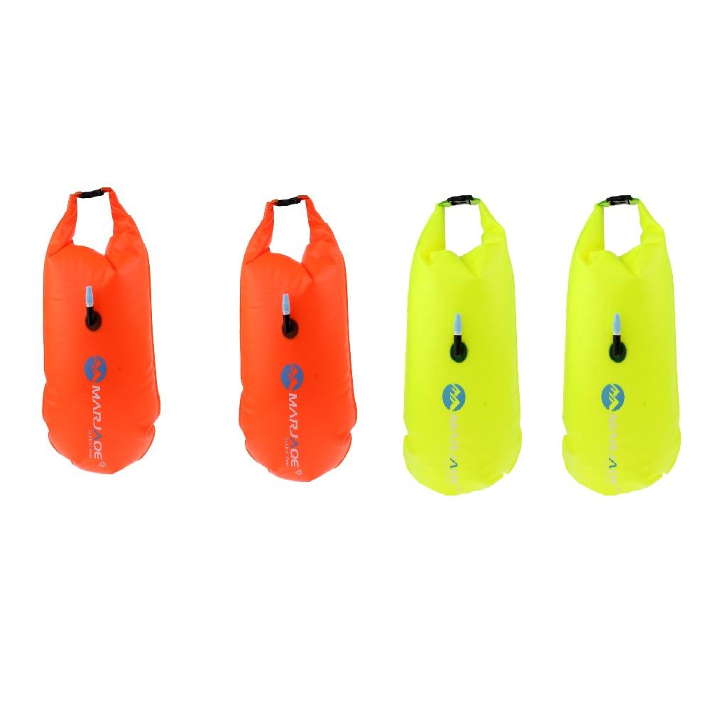 4pcs High Visibility Inflatable Bag Open Water Swim Float Tow Bag