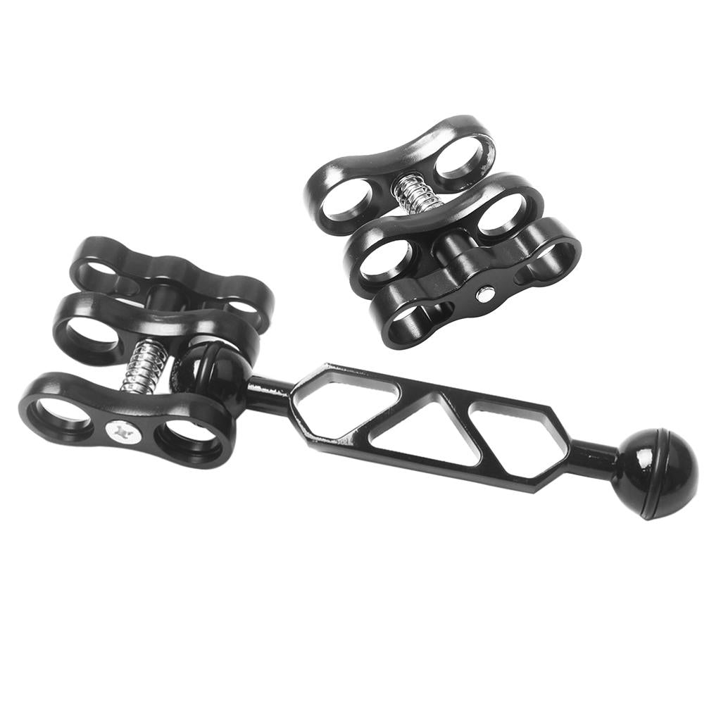 3 Pieces Diving Light Dual Ball Joint Arm Clamp Mount for Underwater Camera