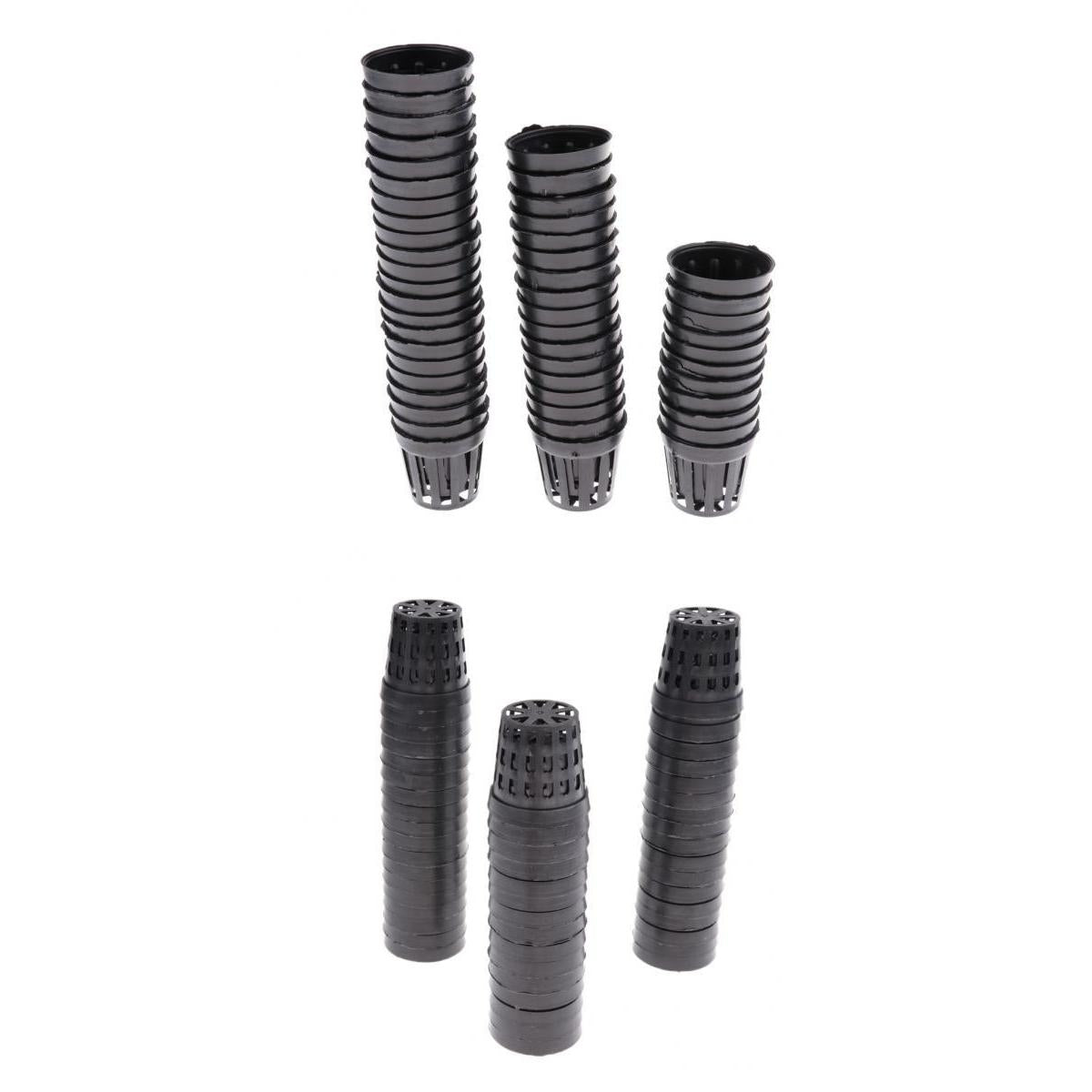 100 pcs Plastic Pot Baskets Aquarium Aquatic Water Plant Grass Cultivate S/M
