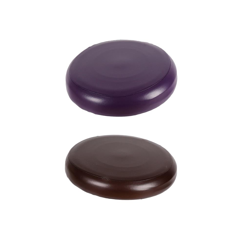 2x Home Bar Stool Covers PU Leather Round Seat Cushion Sleeve Coffee +Purple