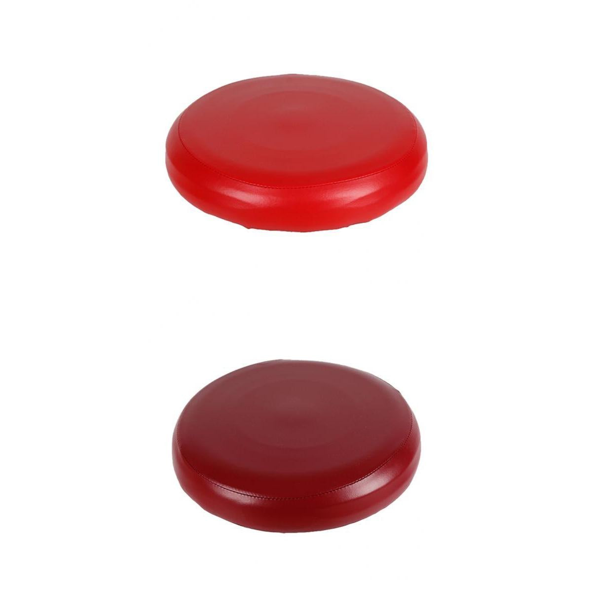 2x Home Bar Stool Covers PU Leather Round Seat Cushion Sleeve Wine Red + Red