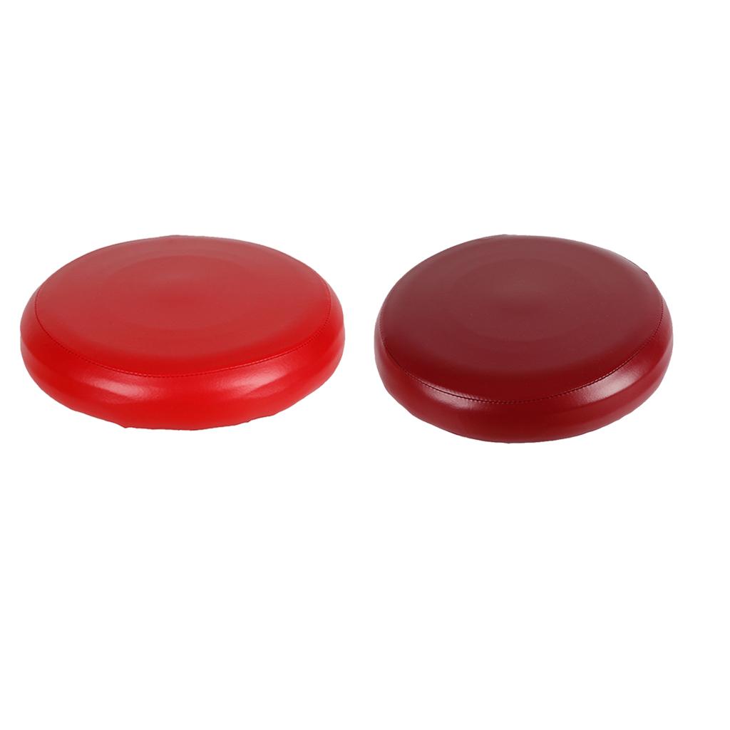 2x Home Bar Stool Covers PU Leather Round Seat Cushion Sleeve Wine Red + Red