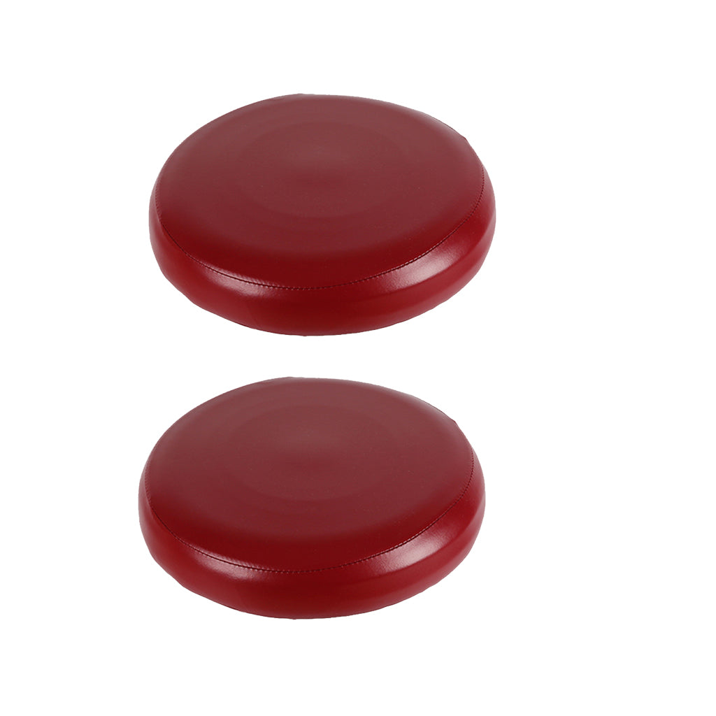 2x Home Bar Stool Covers PU Leather Round Seat Cushion Sleeve Wine Red