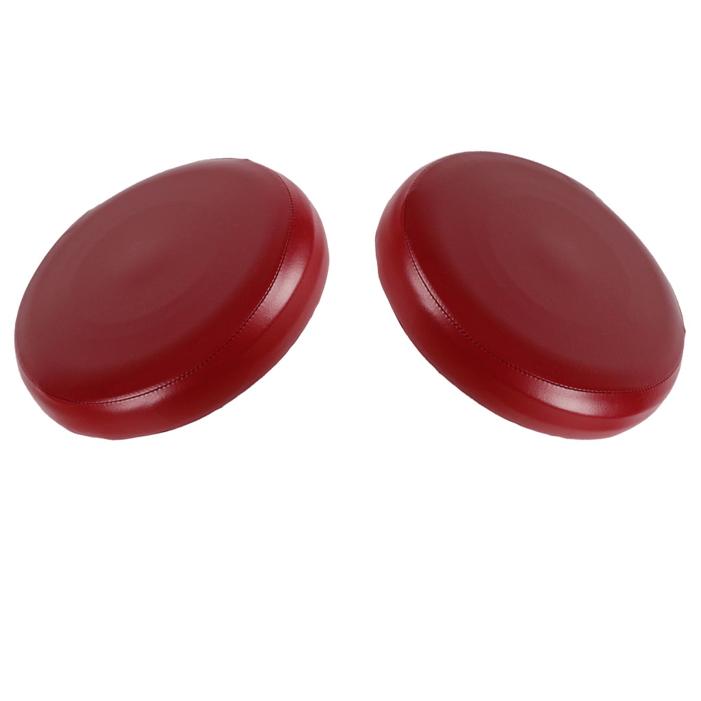 2x Home Bar Stool Covers PU Leather Round Seat Cushion Sleeve Wine Red