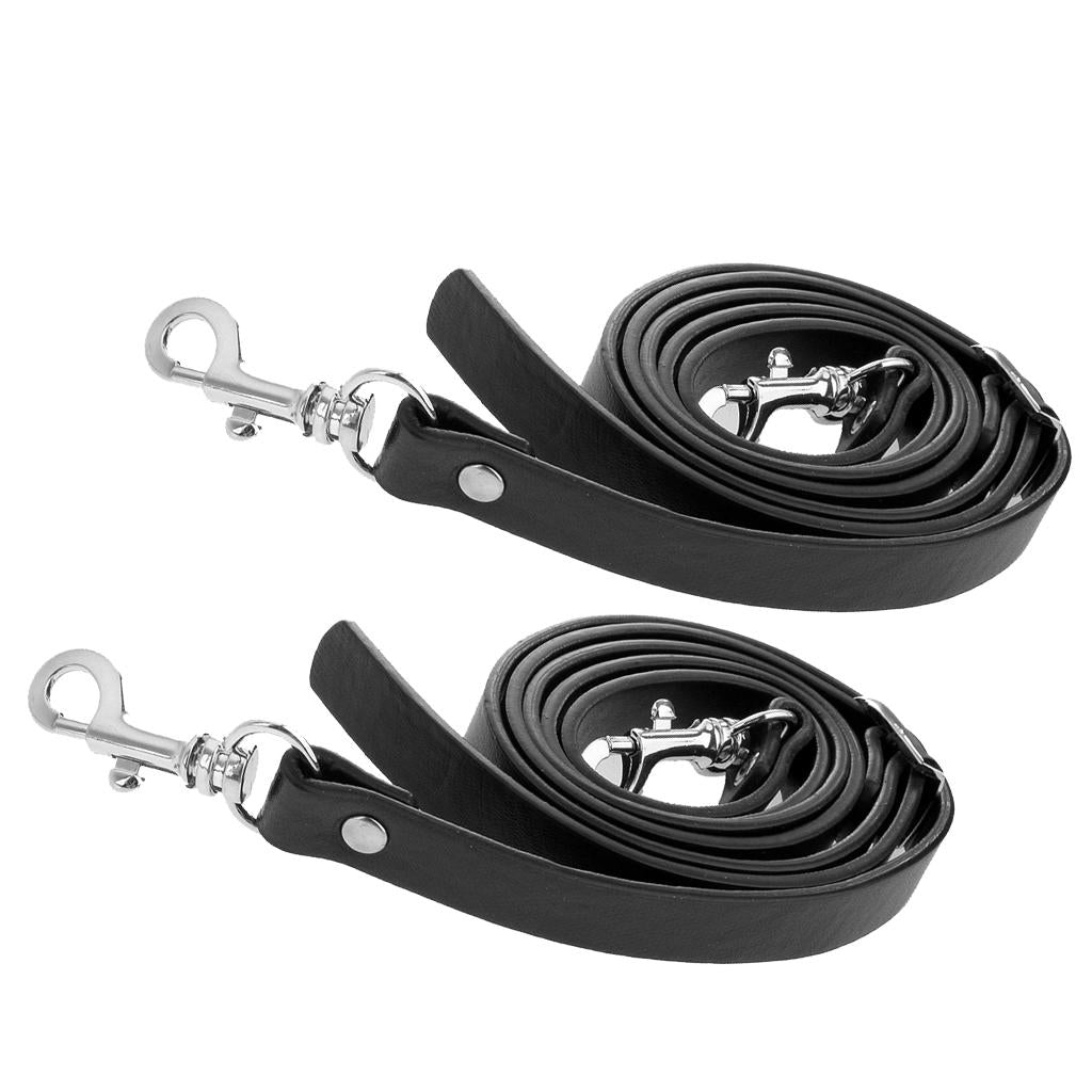2x PU Leather Crossbody Bag Shoulder Bag Strap Replacement 145cm Black