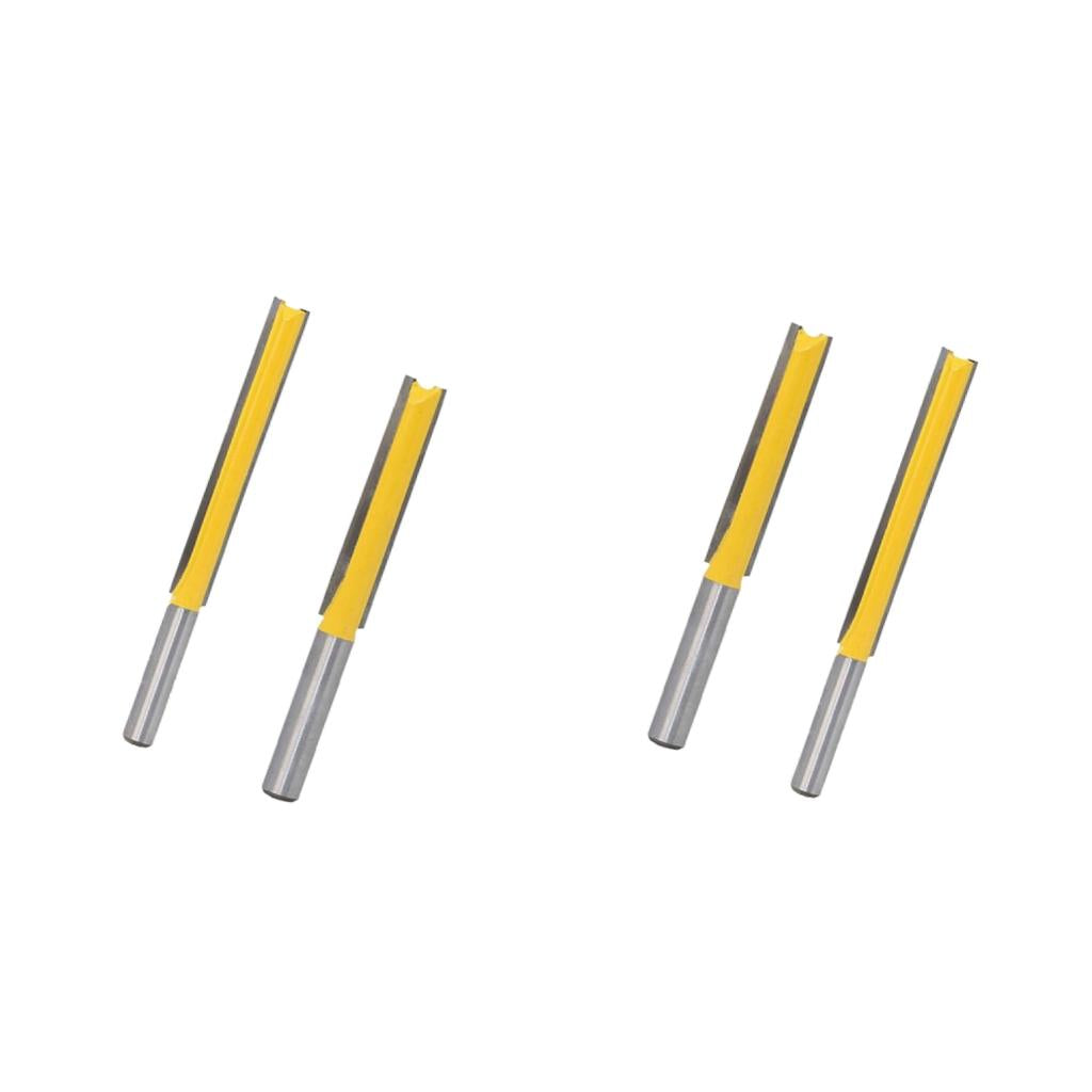 4pcs Long Straight Router Bit Wood Milling Cutter Slotted Trimming 50.8mm