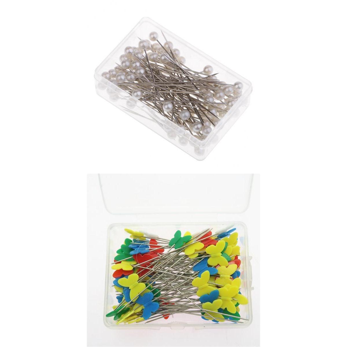 200Pcs Butterfly & Pearl Shape Dress Maker Pins for DIY Sewing Quilting Tool