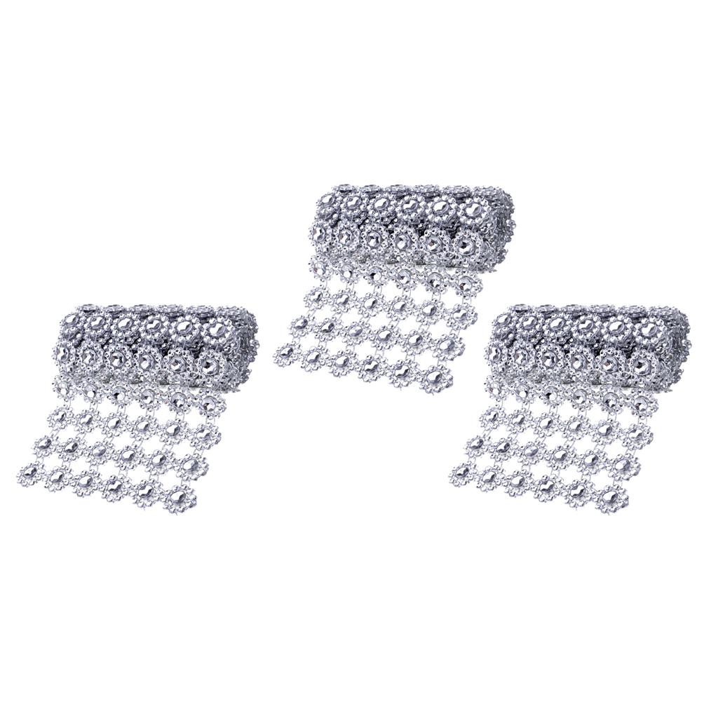 3Pcs 1 Yards SunFlower Rhinestone Chain Ribbon Trim Sewing Decor Applique