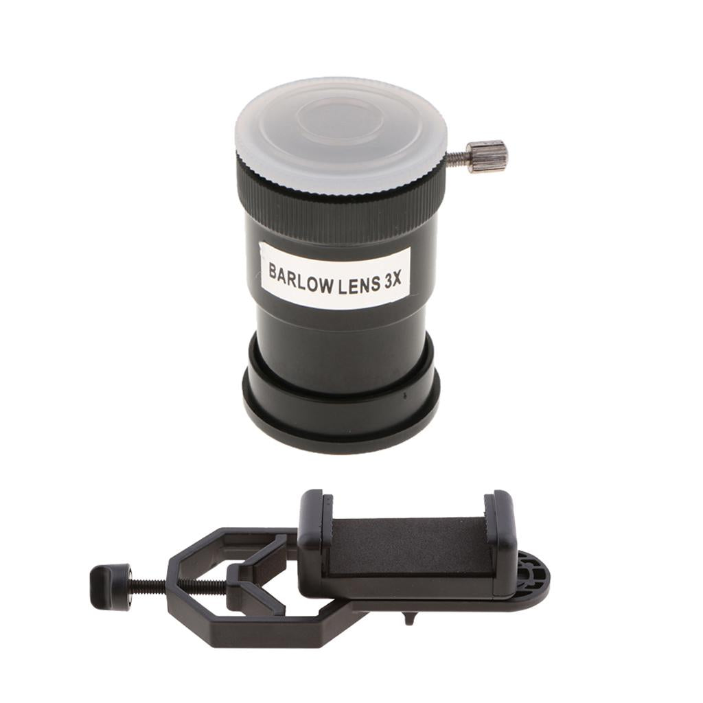 Barlow Lens Eyepiece 3X for Celestron + Phone Telescope Adapter Mount Holder
