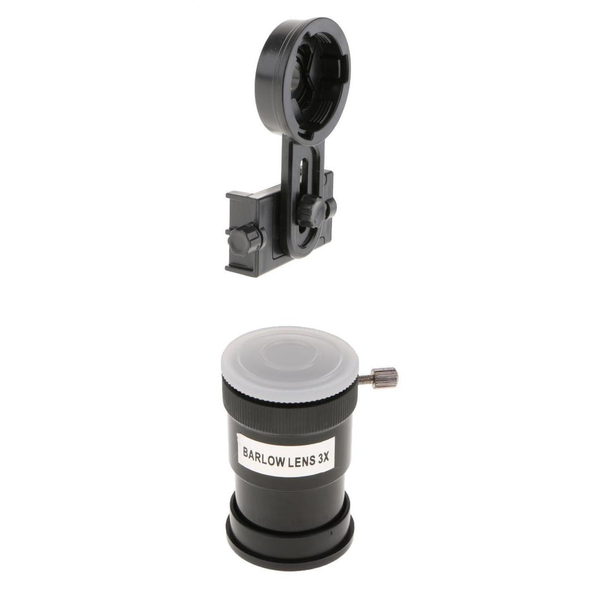 Barlow Lens Eyepiece 3X for Celestron&Mobile Phone Telescope Adapter Mount