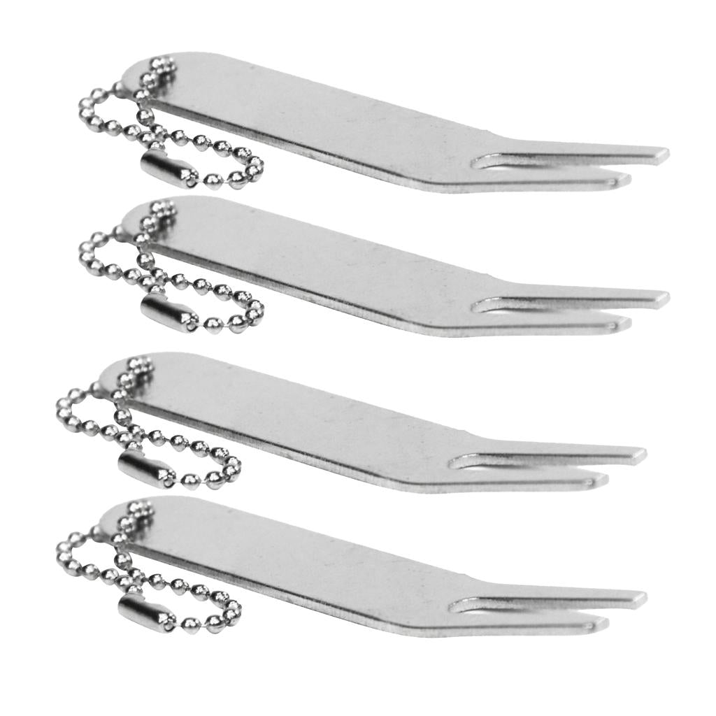 4x Zinc Alloy Golf Putting Green Divot Repair Tool Fork Gift for Golfer Club