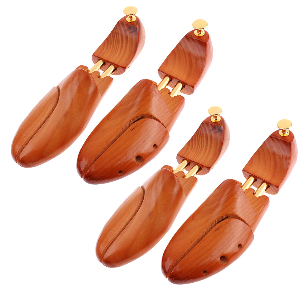 2 Pairs Women Men Adjustable Cedar Wood Shoe Tree Holder Shaper Keeper 43-44