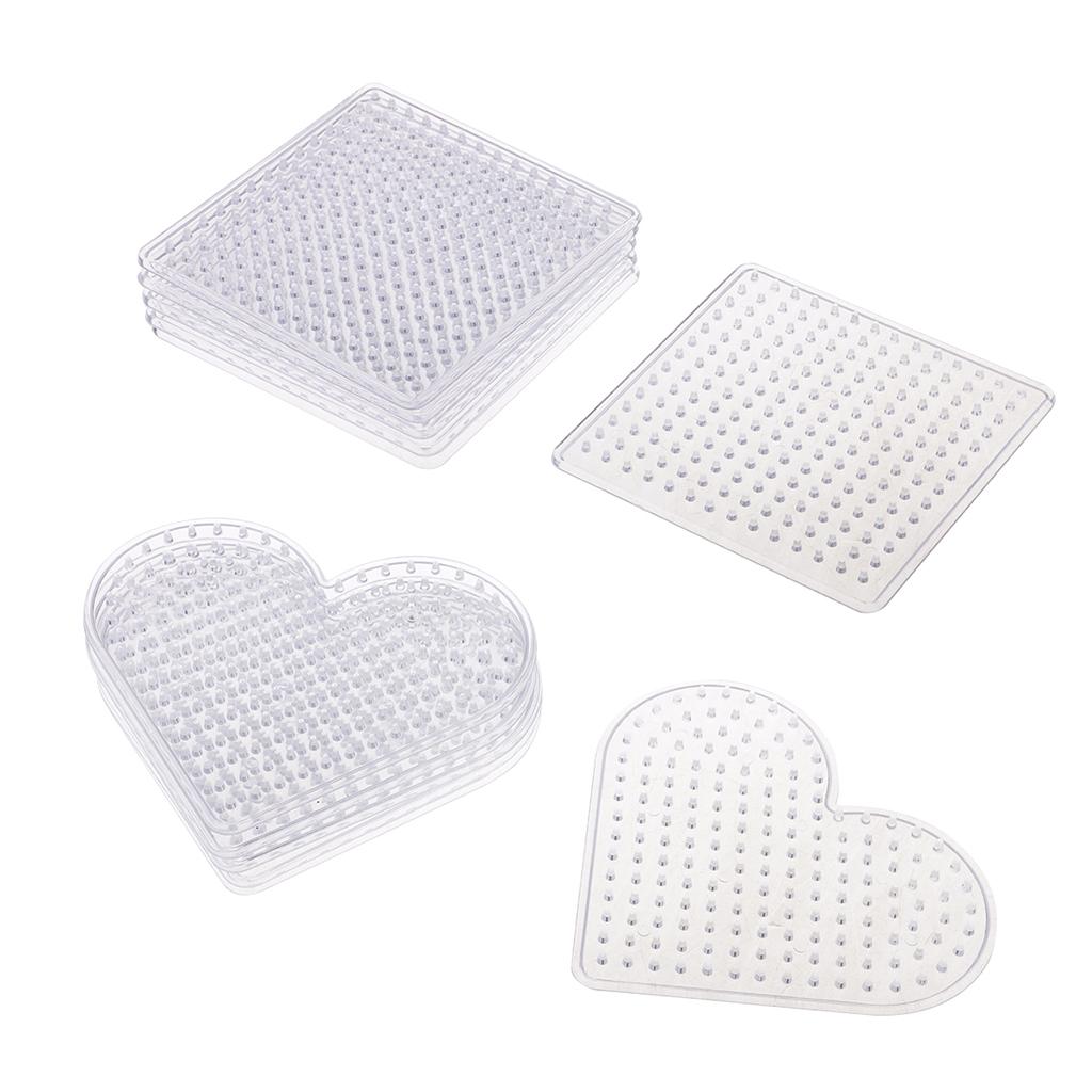 12x Clear Plastic Perler Beads Pegboard fits 5mm Bead for DIY Children Craft