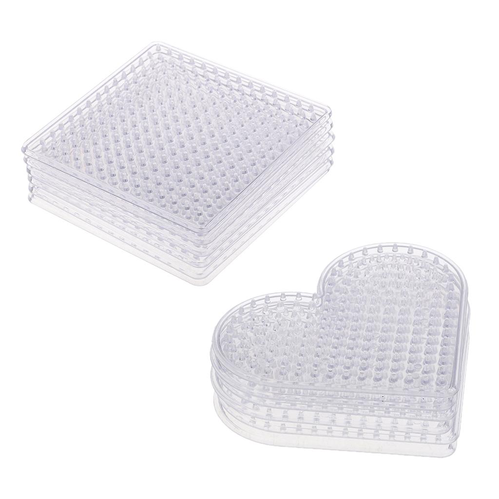 12x Clear Plastic Perler Beads Pegboard fits 5mm Bead for DIY Children Craft