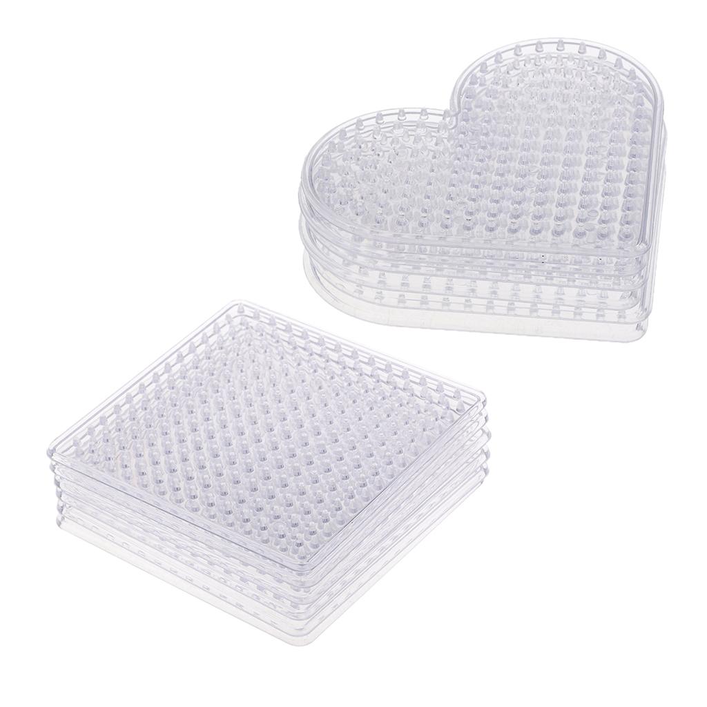 12x Clear Plastic Perler Beads Pegboard fits 5mm Bead for DIY Children Craft